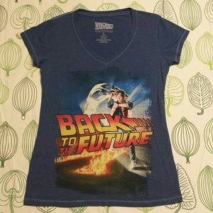 Back to the Future Women's V-neck Tee Large